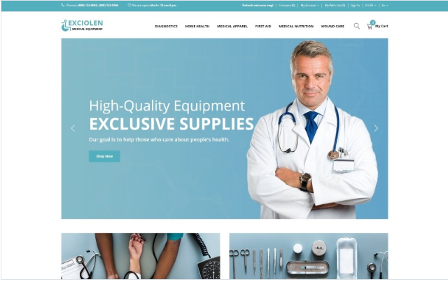 Exciolen - Medical Equipment Store OpenCart Template