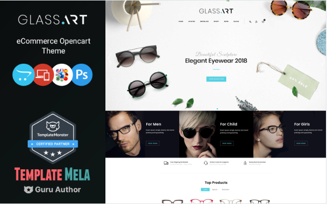 GlassArt - Sunglass Store OpenCart Template