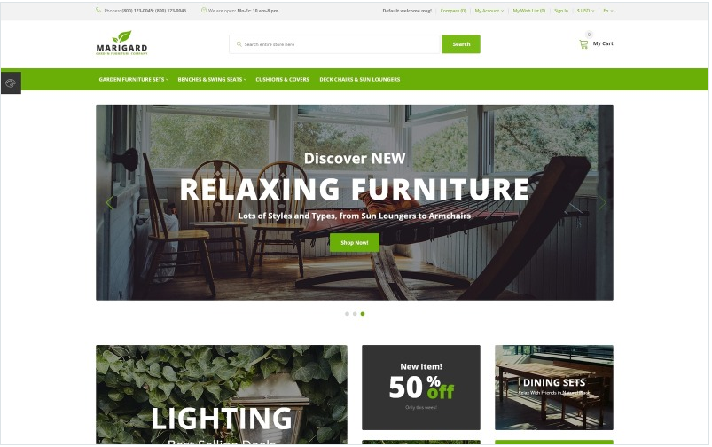 Marigard - Efficient Garden Furniture Online Shop OpenCart Template