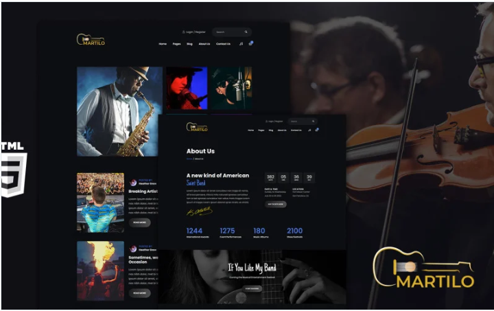 Martilo Audio Music Band HTML5 Website Template