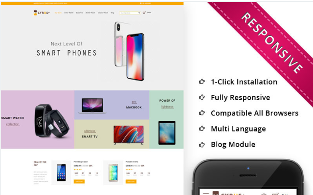 Cyrus - The Electronic Store Responsive OpenCart Template