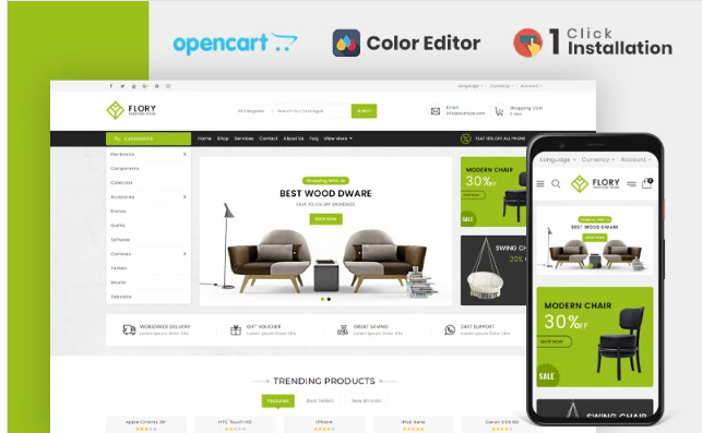 Flory Furniture Store OpenCart Template
