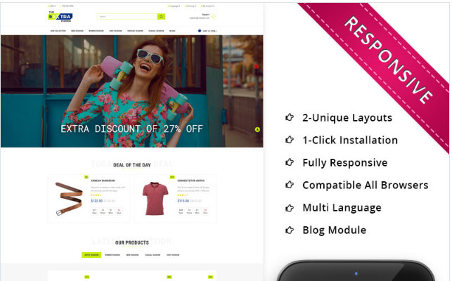 Extra Power Multi Purpose Responsive OpenCart Template