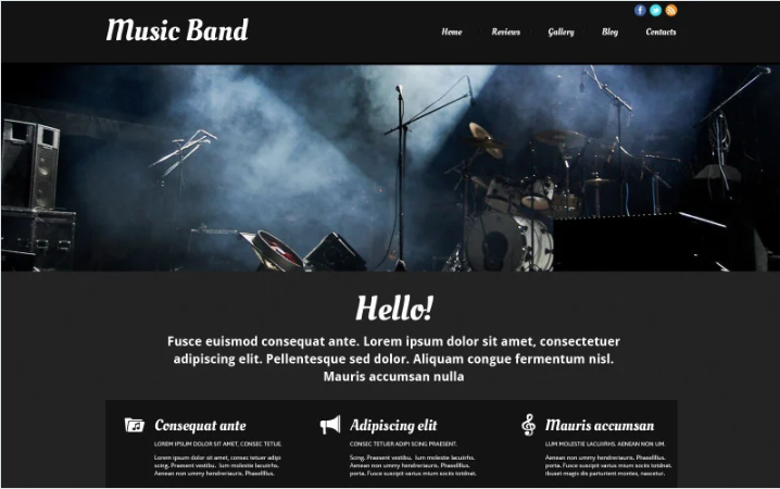 Music Band Responsive Website Template