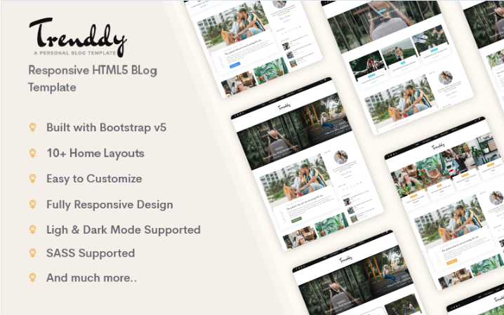 Trenddy - HTML5 Blog Website template