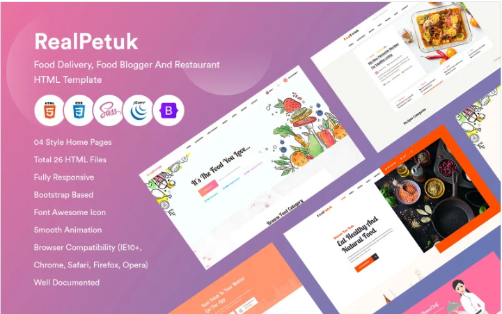 Realpetuk - Food Delivery, Food Blogger and Restaurant HTML Template