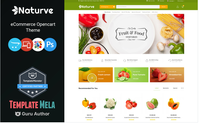 Naturve - Vegetable Store OpenCart Template
