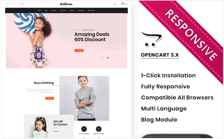 Kidiroo - The Kid Store Responsive OpenCart Template