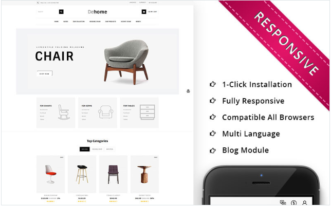 Dehome - The Furniture Store Responsive OpenCart Template