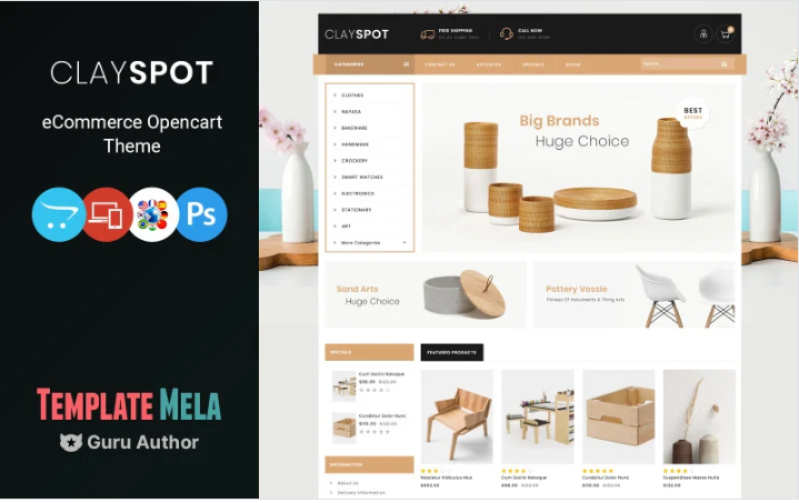 Clayspot - Home Decor Store OpenCart Template