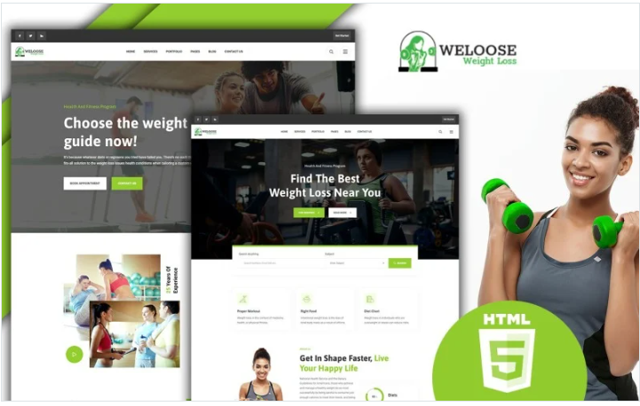 Weloose weight loss program HTML5 Website Template