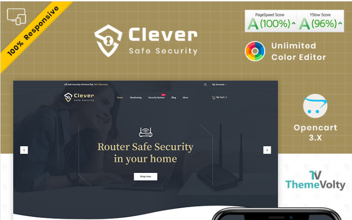 Clever Electronics–Security Store Opencart Template