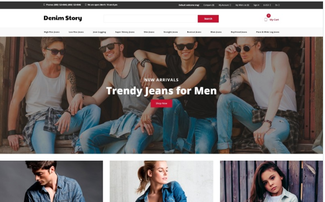 Denim Story - Jeans E-commerce Clean OpenCart Template