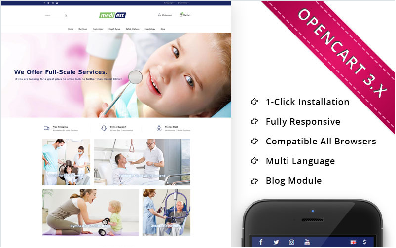 Medifest - Medical Shop Responsive OpenCart Template