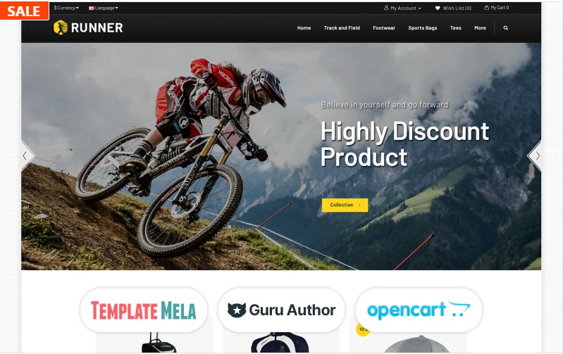 Runner - Sports Store OpenCart Template