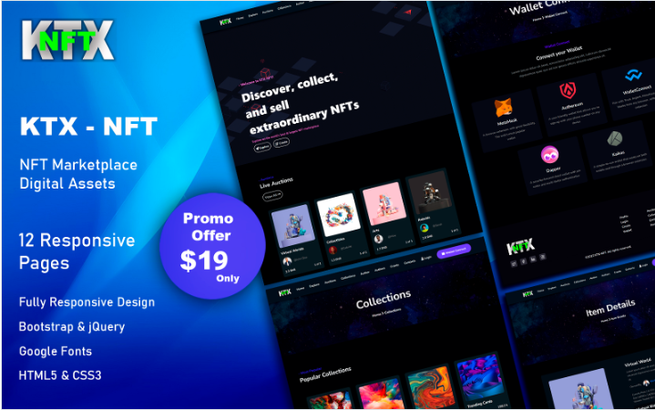 KTX – NFT Marketplace HTML Template