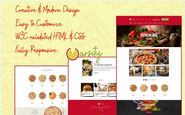 Varsity Pizza - Multipurpose eCommerce HTML Template
