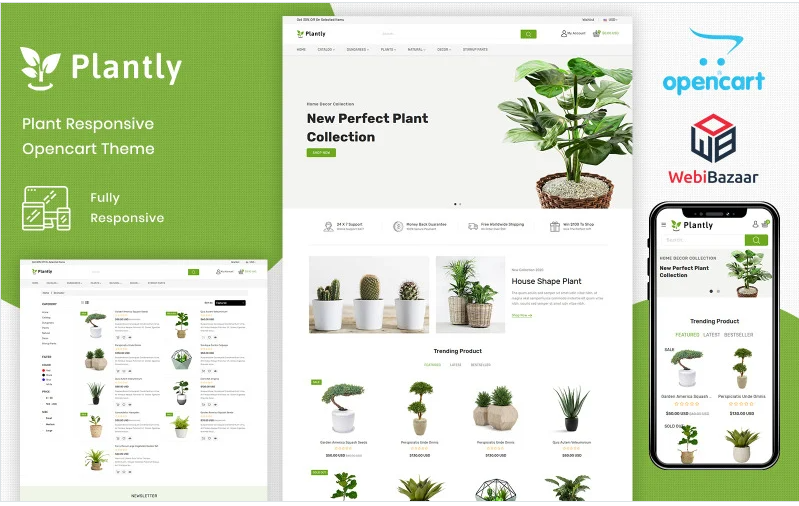Plantly - Plants And Nursery OpenCart Template