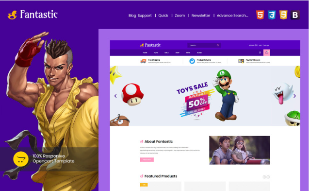 Fantastic - Kids & Toys OpenCart Template