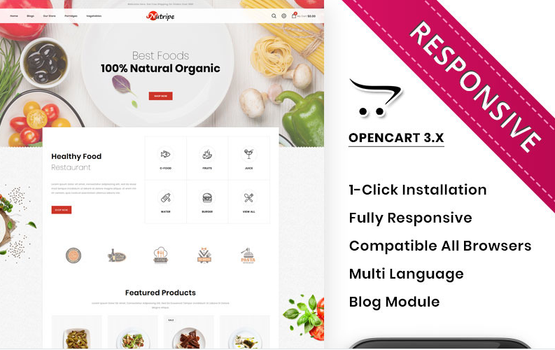 Nutripe - The Food Store OpenCart Template