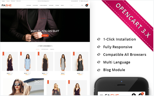 Fashe - The Mega Store Responsive OpenCart Template