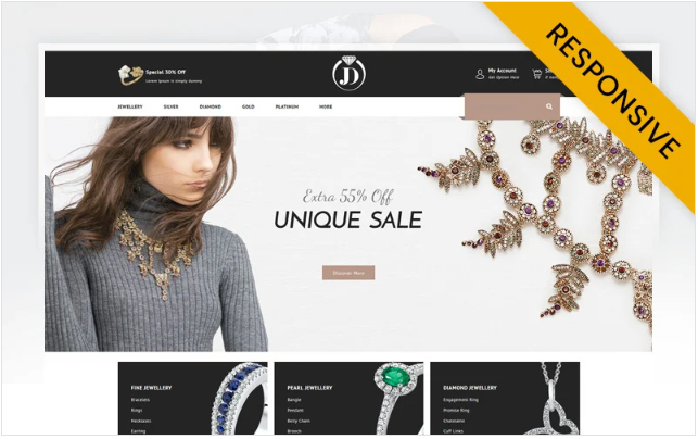 Diamond Jewelry Store OpenCart Template