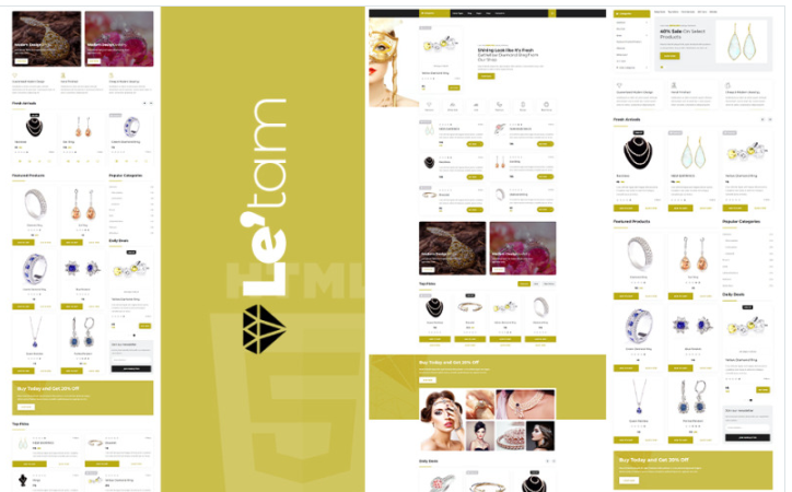 Le'tam | Jewelry Shop HTML5 Website Template