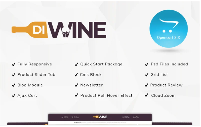 Diwine - Wine Shop OpenCart Template