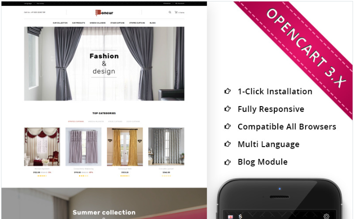 Boncur - The Curtain Shop Responsive OpenCart Template