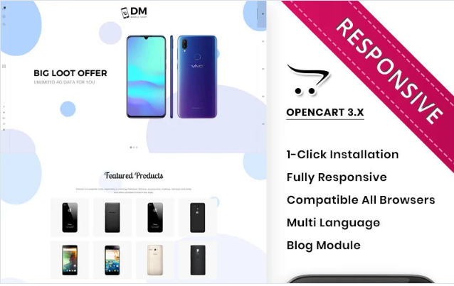 DM Collection Mobile Store Responsive OpenCart Template