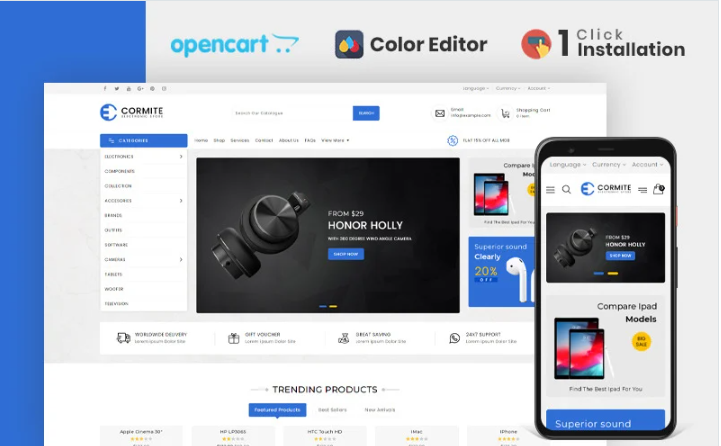 Cormite Electronics Store OpenCart Template
