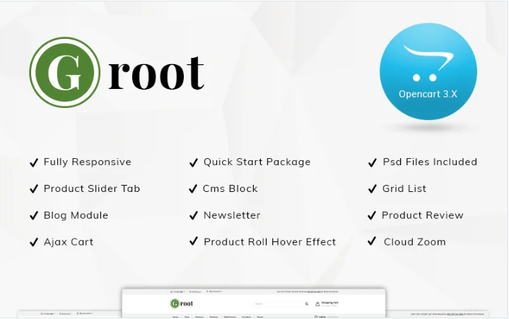 Groot Nursery Store - Responsive OpenCart Template