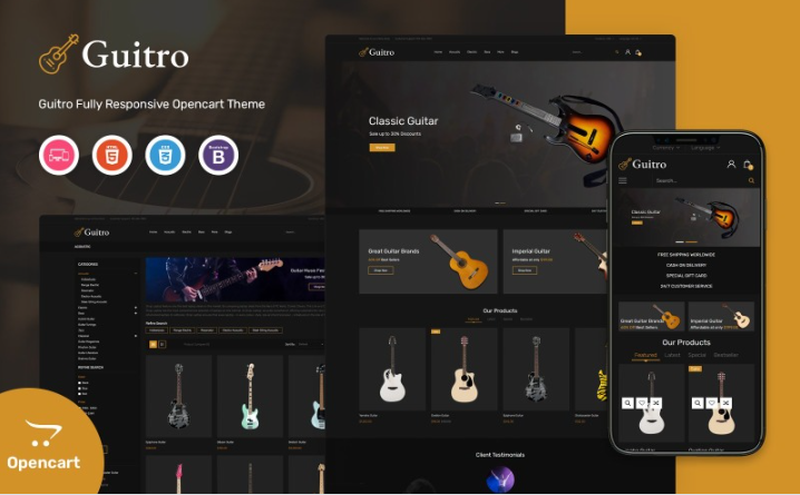 Guitro - Music OpenCart Template