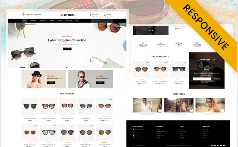 Optical - Eye Glasses Store OpenCart Template
