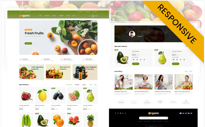 Organic Fruits Store OpenCart Template