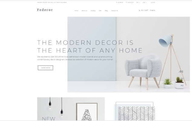 Fedecor - Interior Design Multipage Clean OpenCart Template
