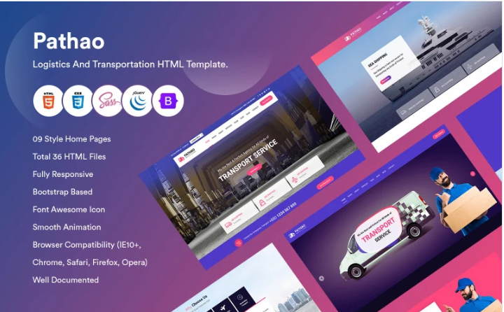Pathao - Logistics And Transportation HTML Template.