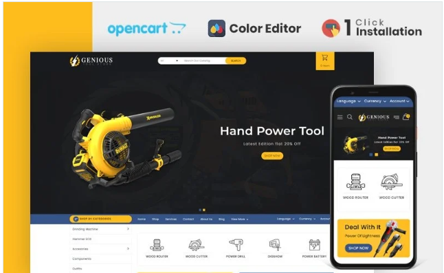 Genious Power Tools OpenCart Template