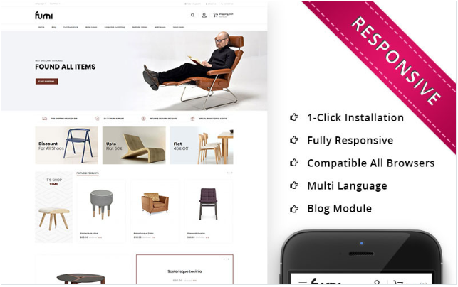 Furni - The Furniture Store Responsive OpenCart Template