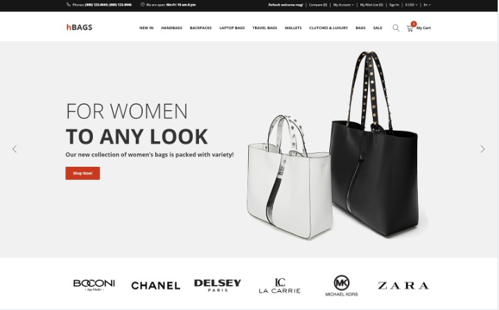 hBags - Handbag Multipage Clean OpenCart Template