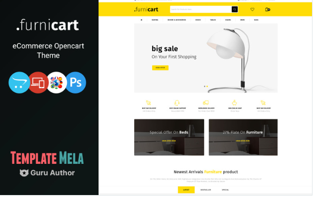 FurniCart - Home Decor OpenCart Template