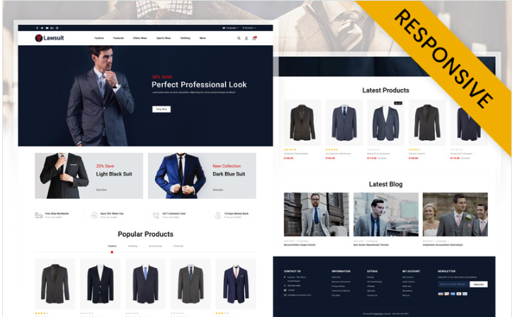 Lawsuit - Suits Store OpenCart Template