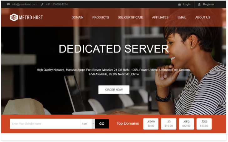 Metro Host Website Template