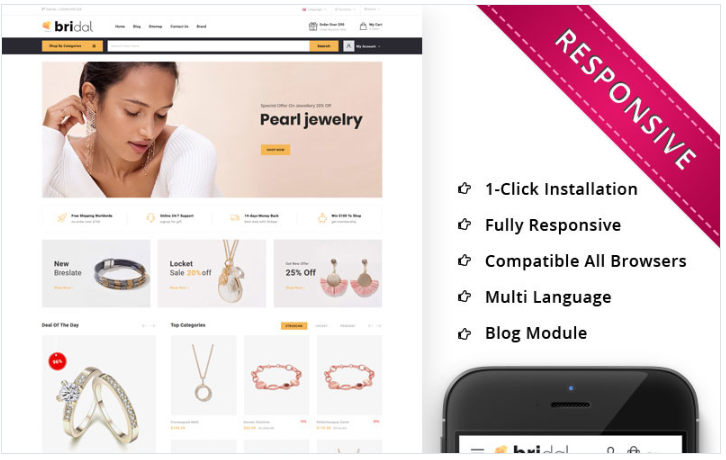 Bridal - The Jewellery Store Responsive OpenCart Template
