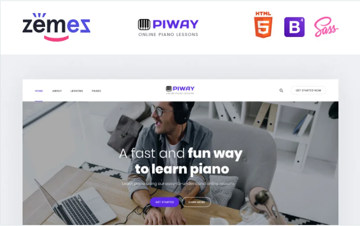 PIWAY - Music School Multipage Clean HTML Website Template
