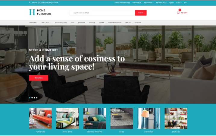 Home Furniture - Interior and Furniture Minimalistic OpenCart Template