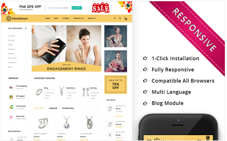 Hometown - The Jewelry Store Premium OpenCart Template