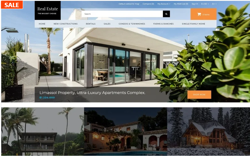Real Estate - Real Estate Agency Clean OpenCart Template
