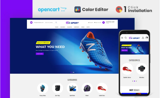 Esport Accessories Store OpenCart Template