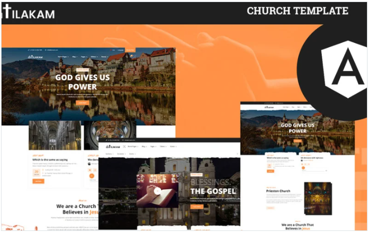 Tilakam church and Non-profit Angular Template